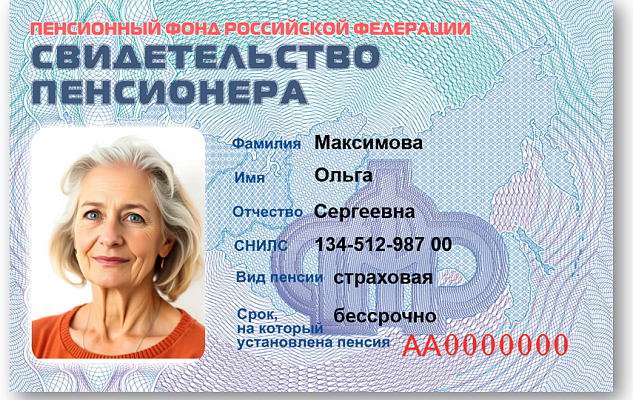 Электронное пенсионное удостоверение